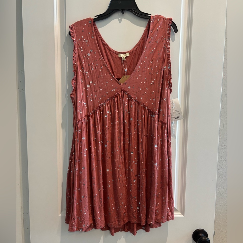 Kori Rust Tank Top with Silver Accents